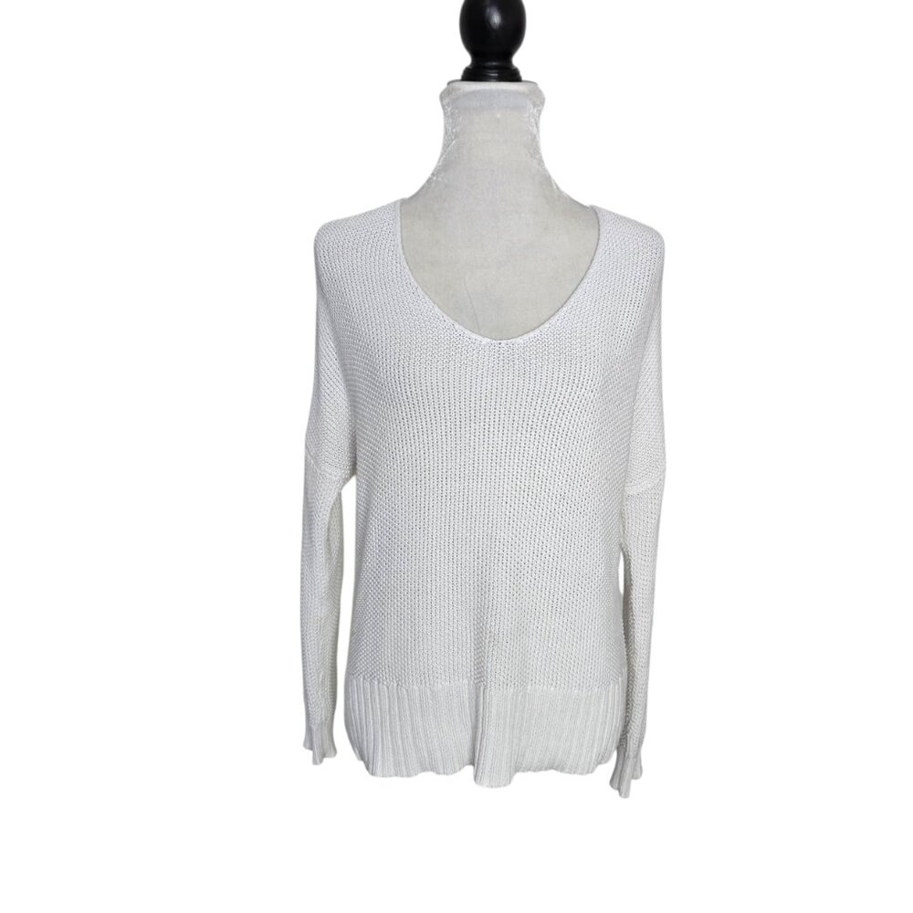 Lucky Brand White Knit Long Sleeve Shirt Size Medium‎